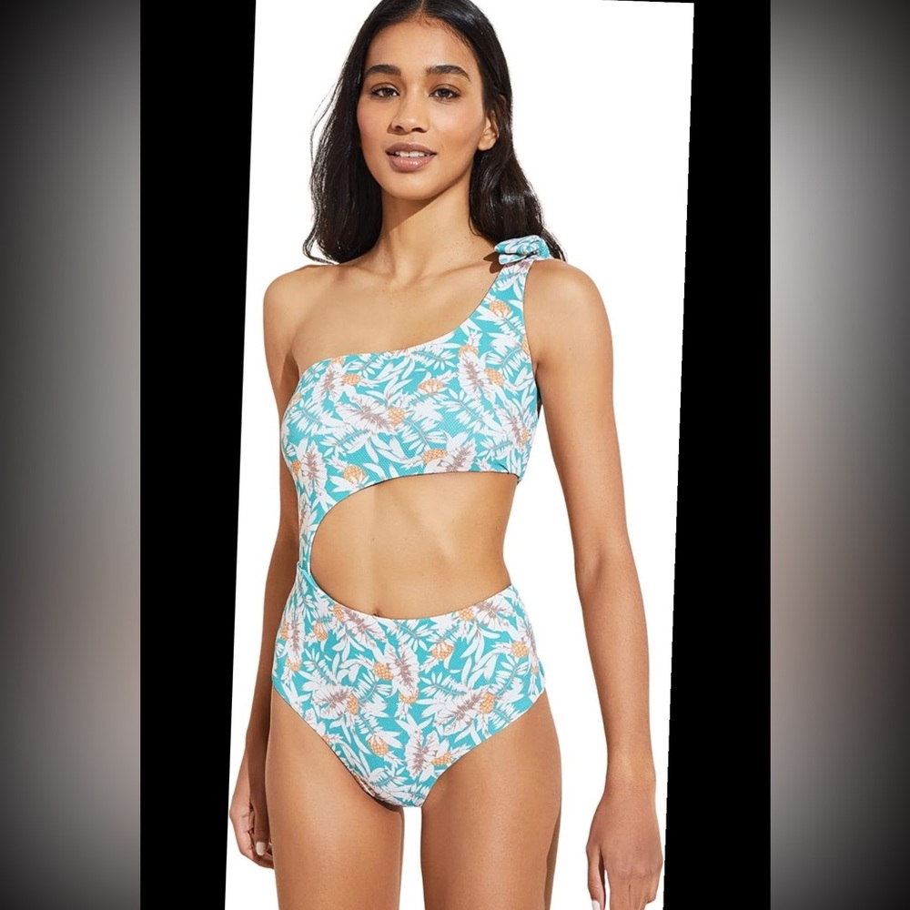 NWT Eberjey Palmeras Ibiza One Piece Swimsuit in Ocean Blue | Small